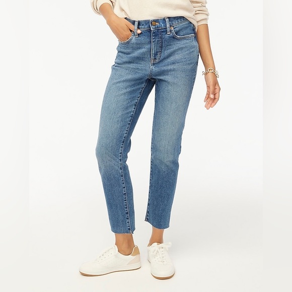 J Crew NEW NWT Womens 28 Blue Denim High Rise Straight Leg Jeans - Picture 2 of 4